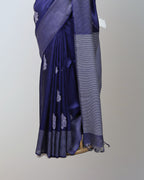PRUSSIAN BLUE TUSSAR SILK SAREE
