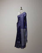 PRUSSIAN BLUE TUSSAR SILK SAREE