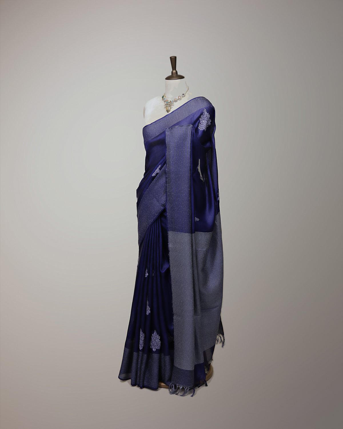 PRUSSIAN BLUE TUSSAR SILK SAREE