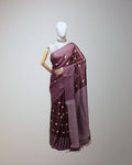 DARK MAHOGANY TUSSAR SILK SAREE
