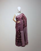 DARK MAHOGANY TUSSAR SILK SAREE