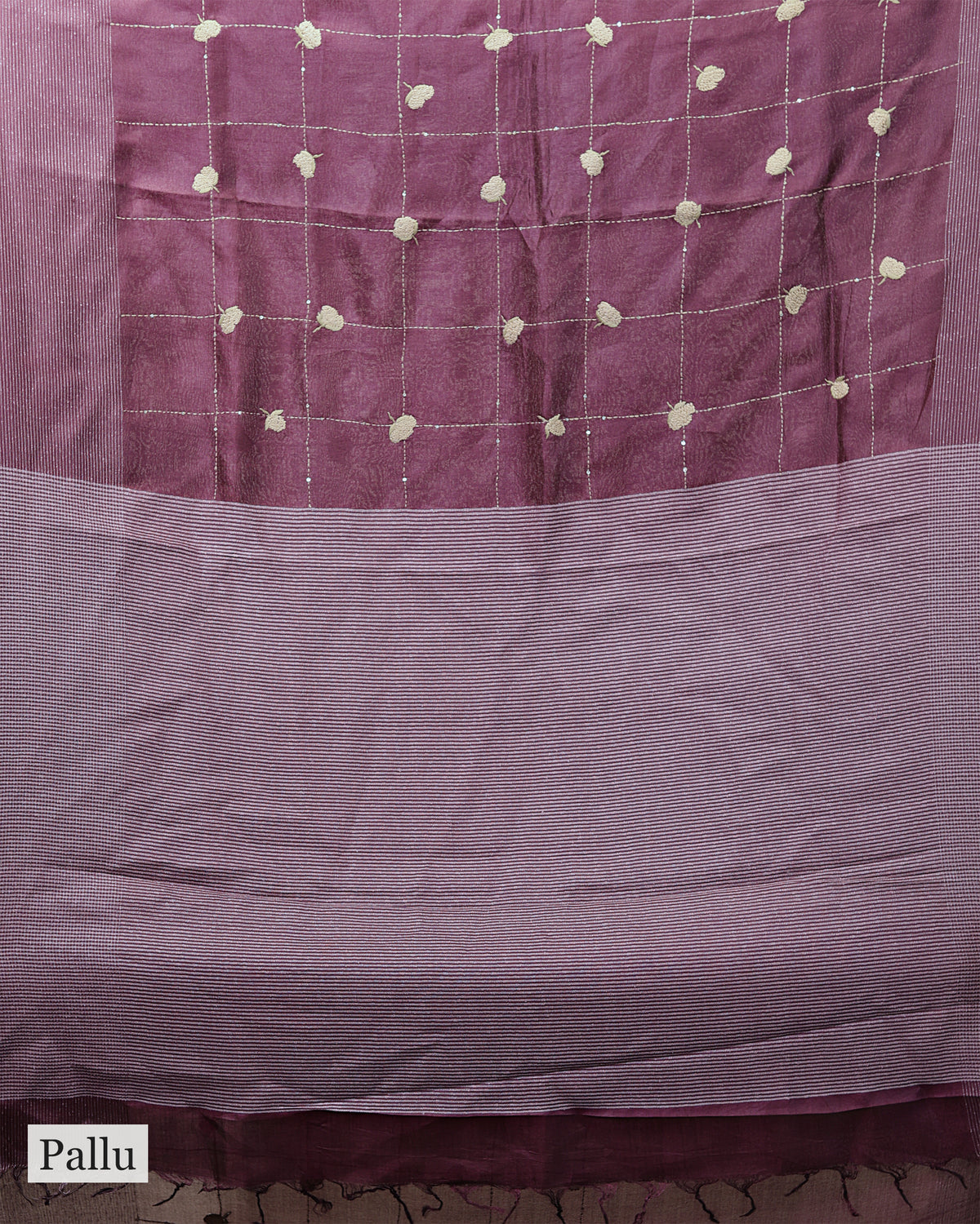 DARK MAHOGANY TUSSAR SILK SAREE