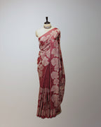 BRICK RED TUSSAR SILK SAREE