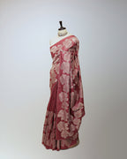 BRICK RED TUSSAR SILK SAREE