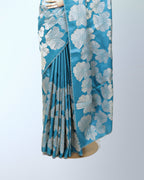 TEAL BLUE TUSSAR SILK SAREE