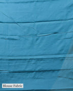 TEAL BLUE TUSSAR SILK SAREE