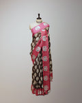 CHOCOLATE BROWN & FUCHSIA TUSSAR SILK SAREE