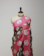 CHOCOLATE BROWN & FUCHSIA TUSSAR SILK SAREE