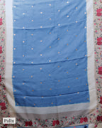 CERULEAN BLUE TUSSAR SILK SAREE