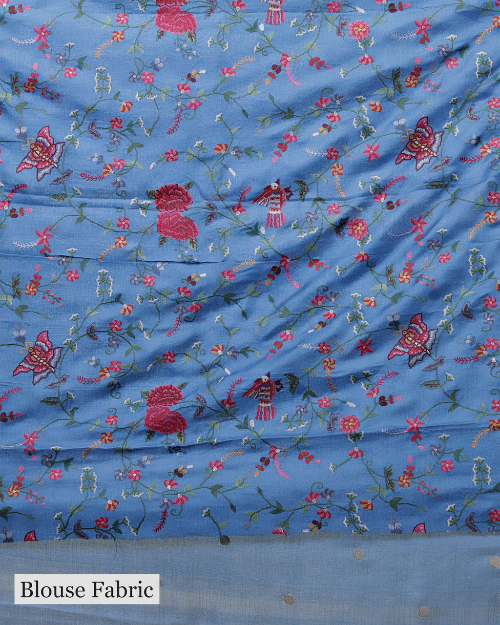CERULEAN BLUE TUSSAR SILK SAREE