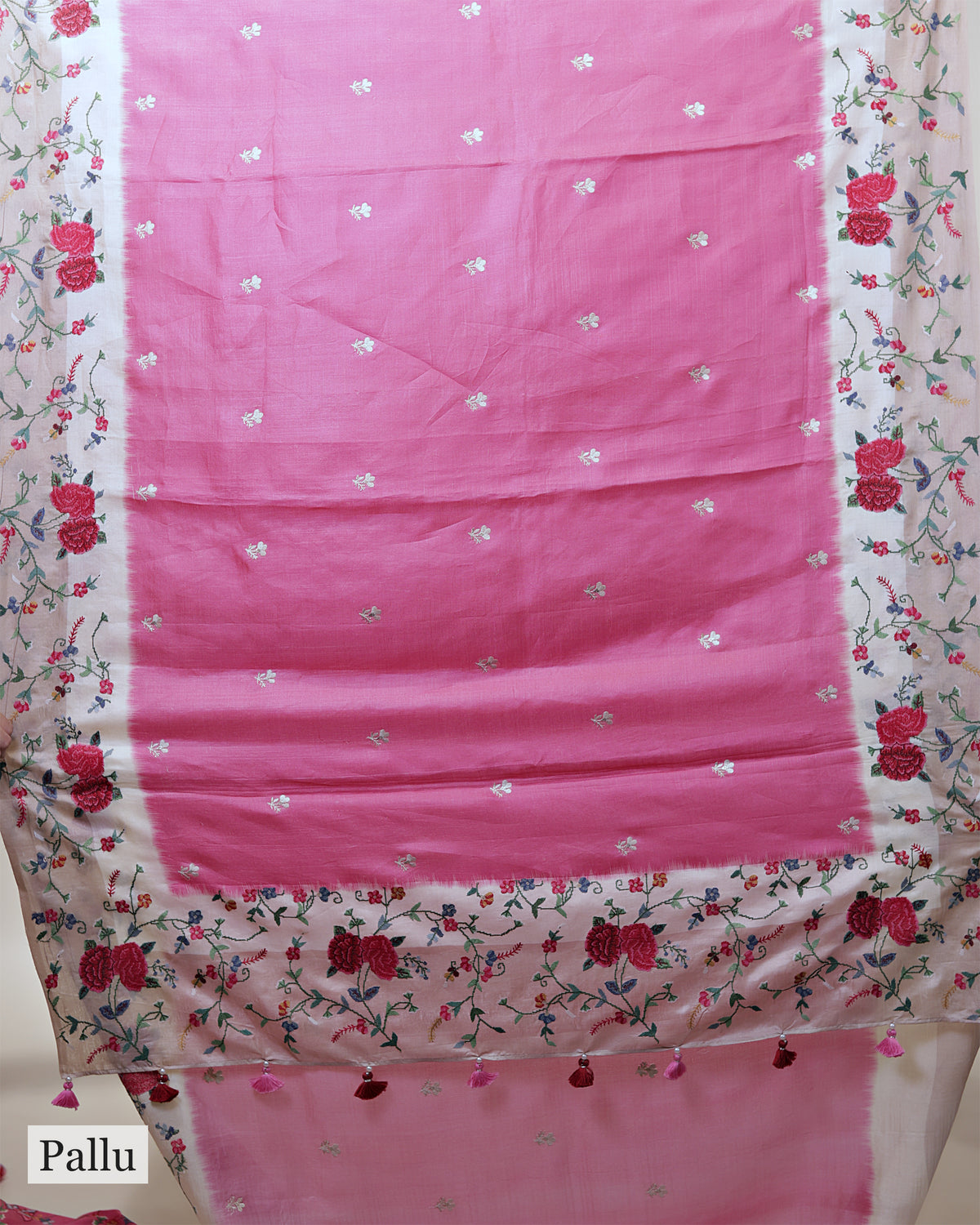 ROSE PINK TUSSAR SILK SAREE