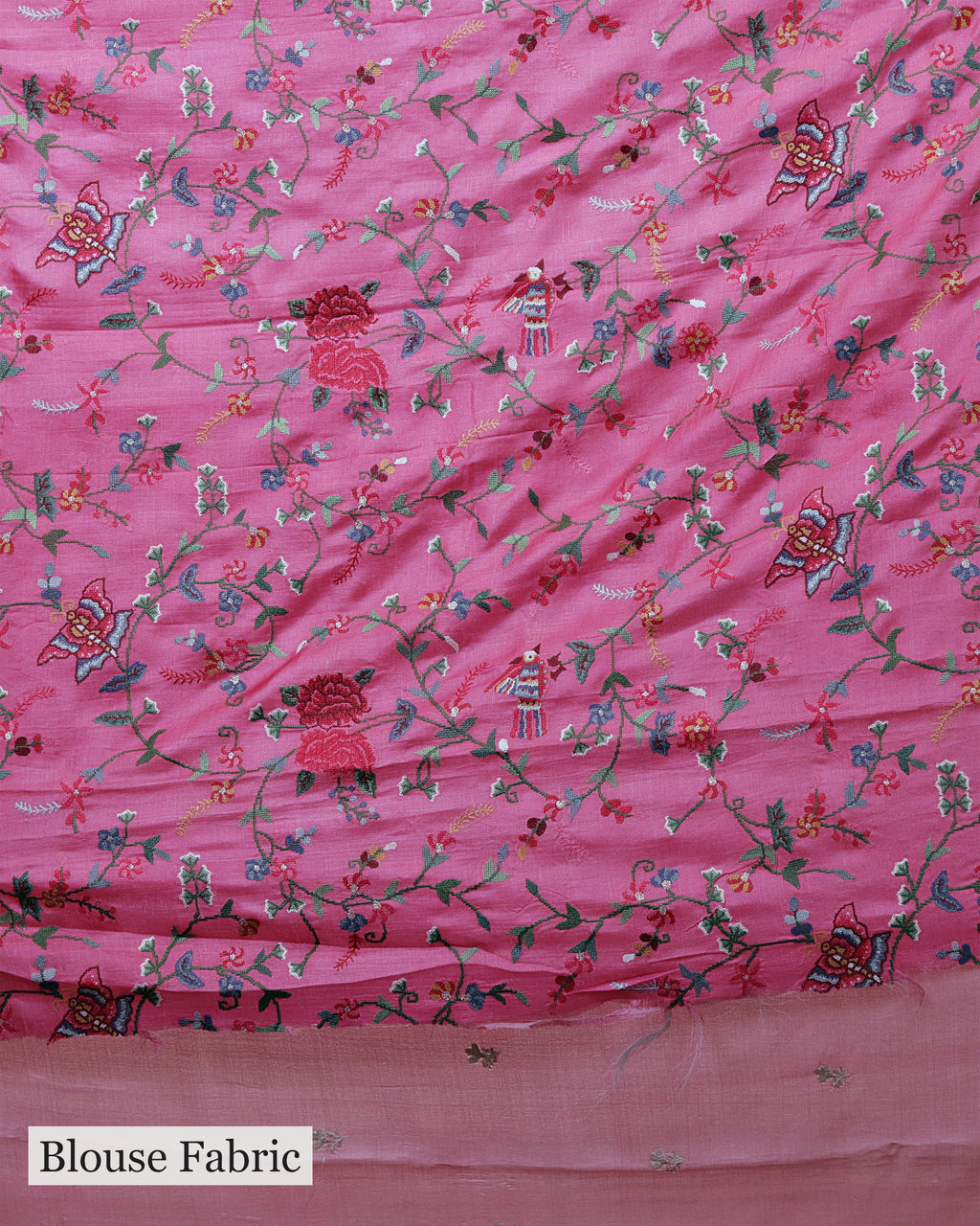 ROSE PINK TUSSAR SILK SAREE