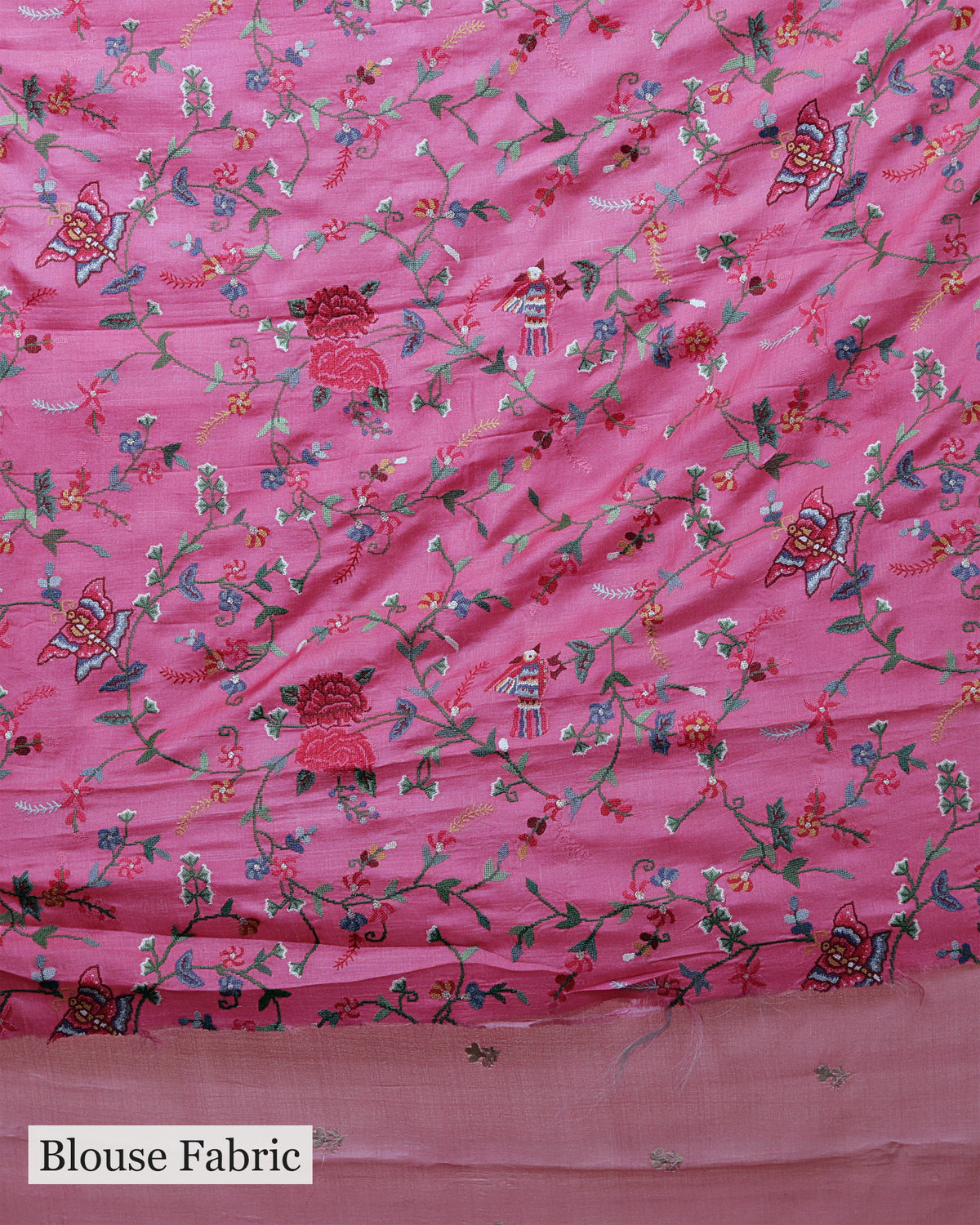 ROSE PINK TUSSAR SILK SAREE