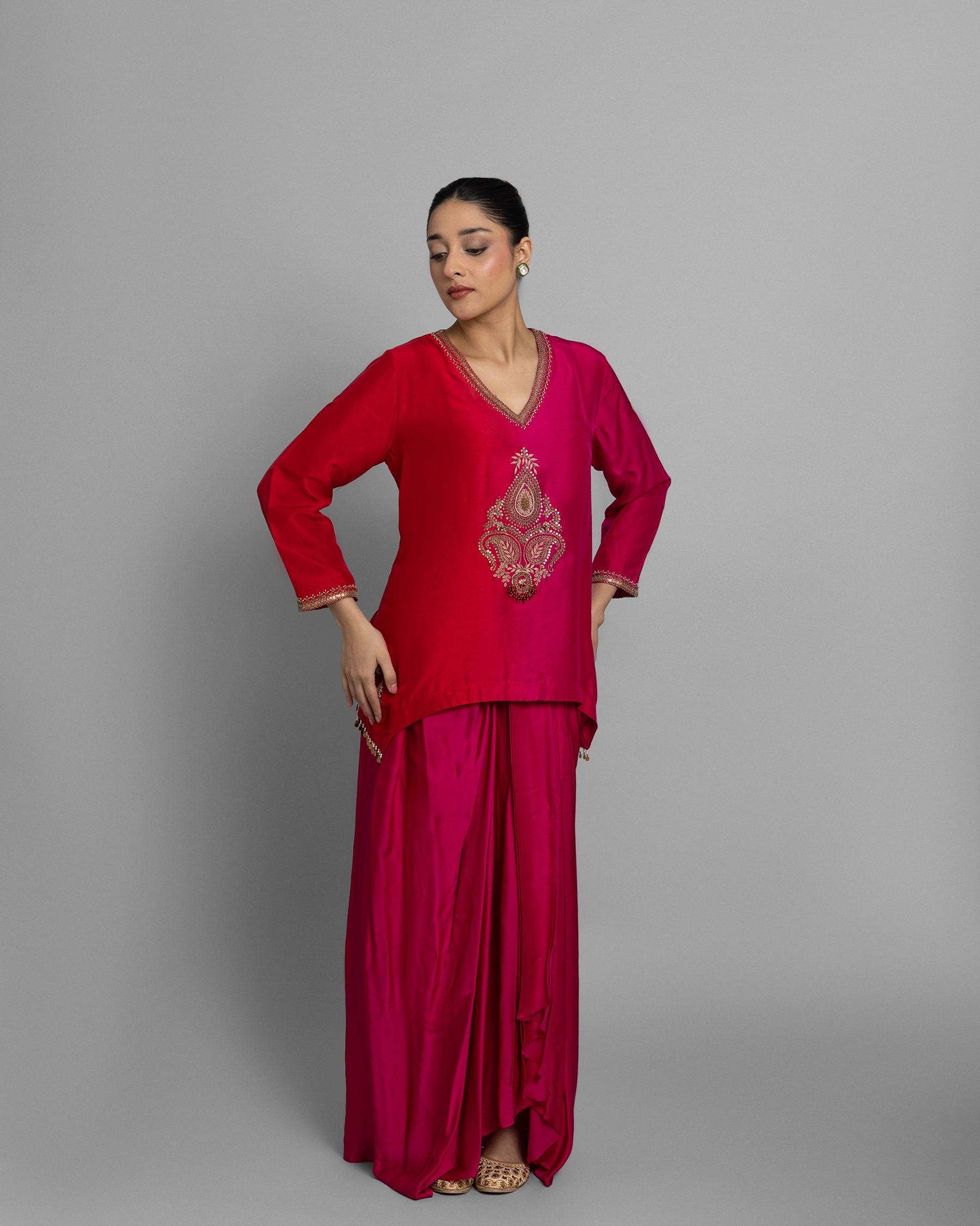 RANI PINK & CRIMSON OMBRE SET