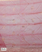 CRIMSON RED LEHERIYA ORGANZA SAREE