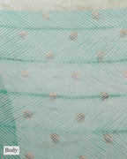 FOREST GREEN LEHERIYA ORGANZA SAREE