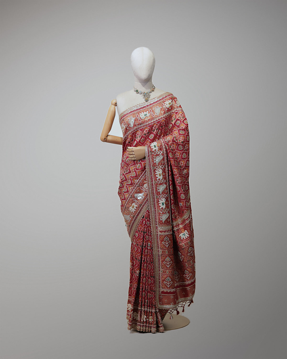 CRIMSON RED PATOLA BANARASI SILK SAREE