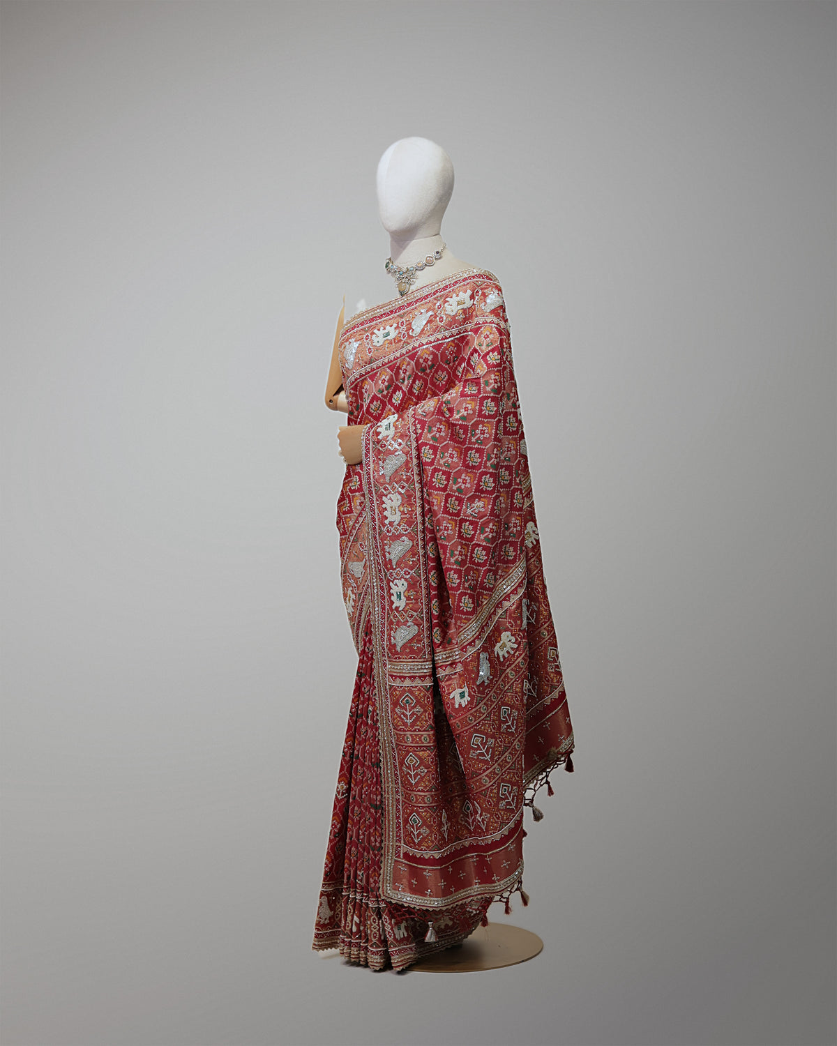 CRIMSON RED PATOLA BANARASI SILK SAREE