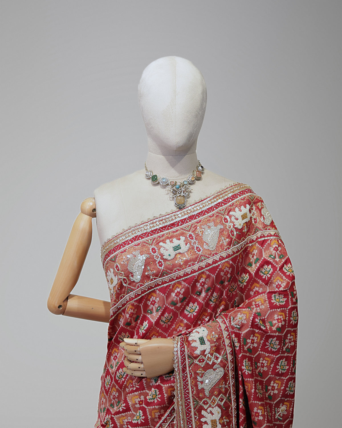 CRIMSON RED PATOLA BANARASI SILK SAREE