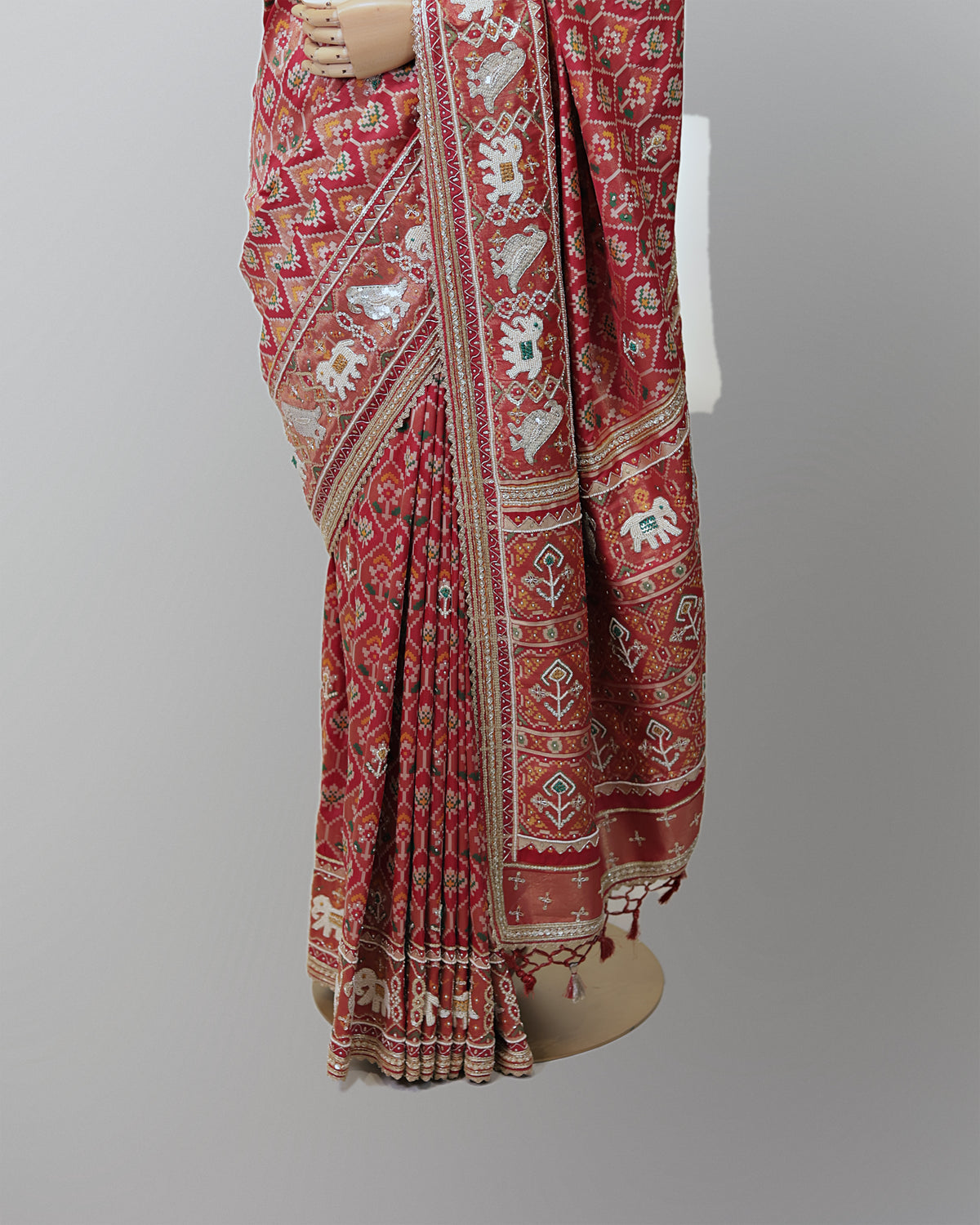 CRIMSON RED PATOLA BANARASI SILK SAREE