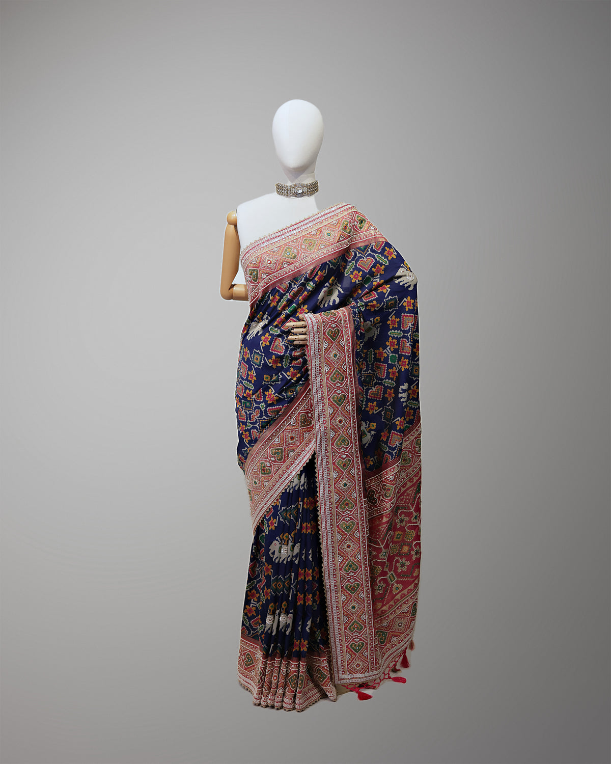 NAVY BLUE PATOLA BANARASI SILK SAREE