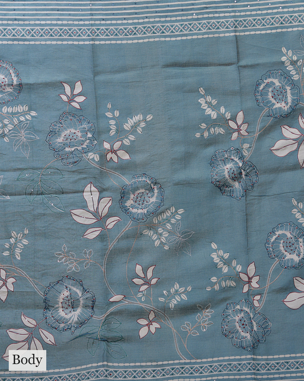 SLATE BLUE TUSSAR SILK SAREE