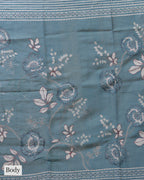 SLATE BLUE TUSSAR SILK SAREE
