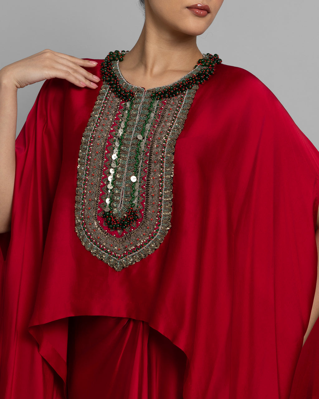 ANTIQUE ZARDOZI HIGH-LOW KAFTAN SET
