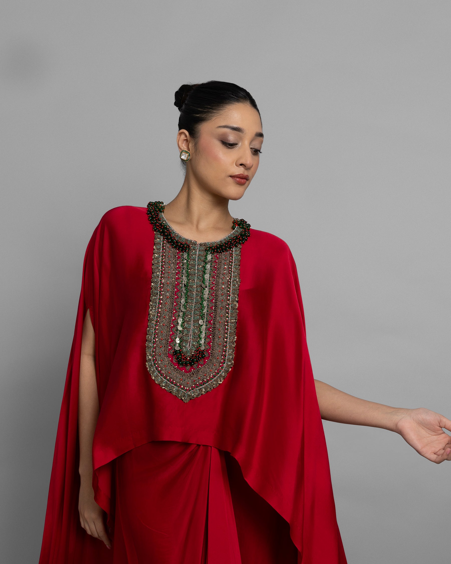 ANTIQUE ZARDOZI HIGH-LOW KAFTAN SET