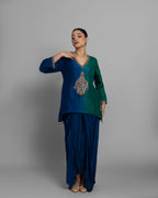 PEACOCK GREEN & BLUE OMBRE SET
