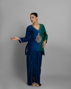PEACOCK GREEN & BLUE OMBRE SET