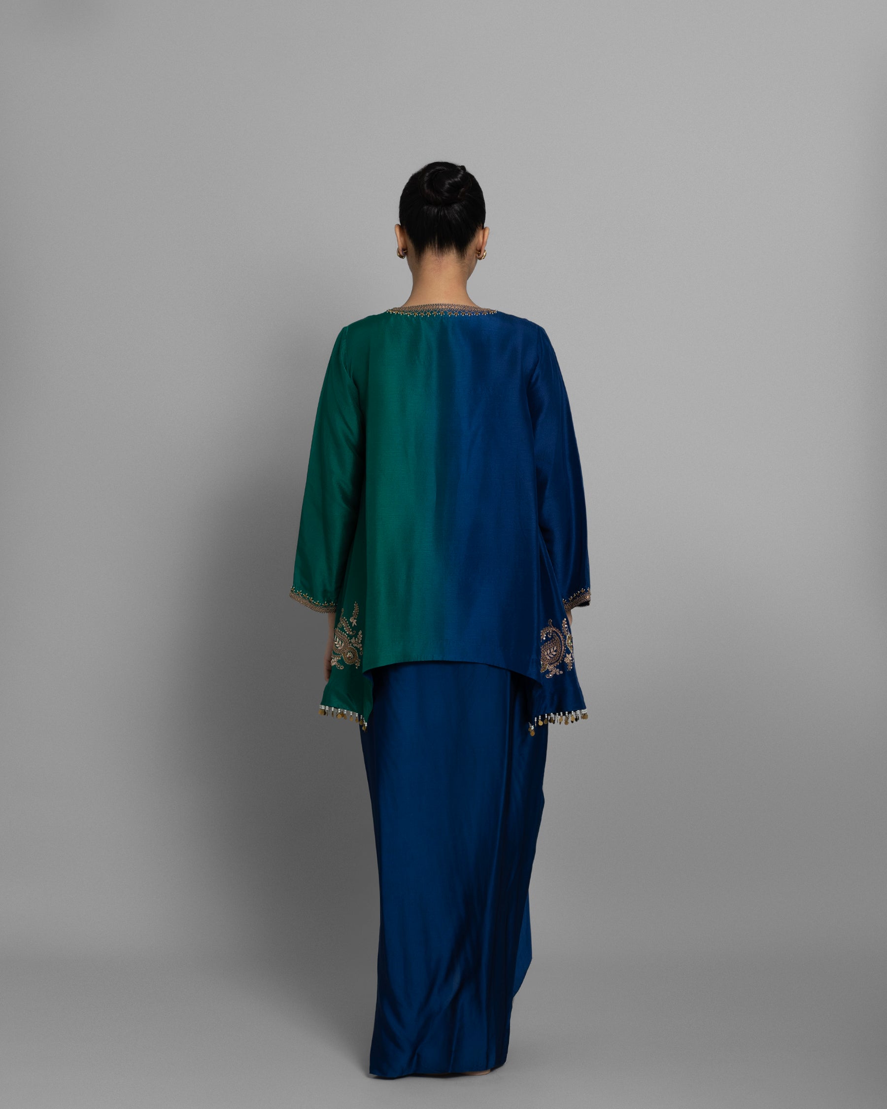 PEACOCK GREEN & BLUE OMBRE SET