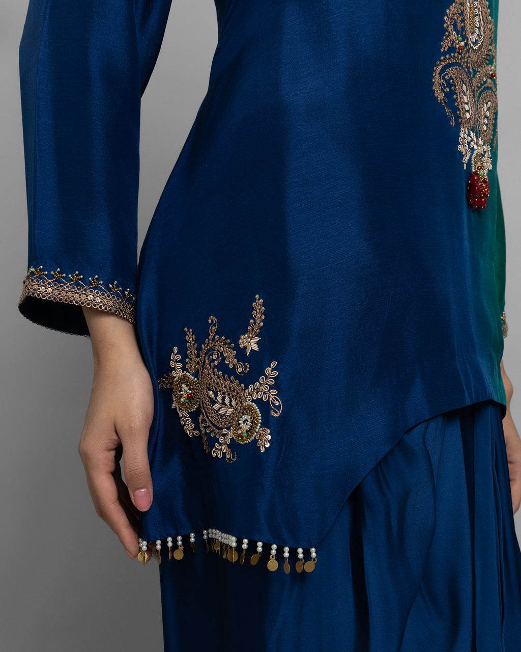 PEACOCK GREEN & BLUE OMBRE SET
