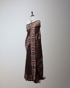 CHESTNUT BROWN TUSSAR SILK SAREE