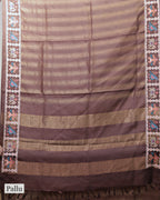 CHESTNUT BROWN TUSSAR SILK SAREE