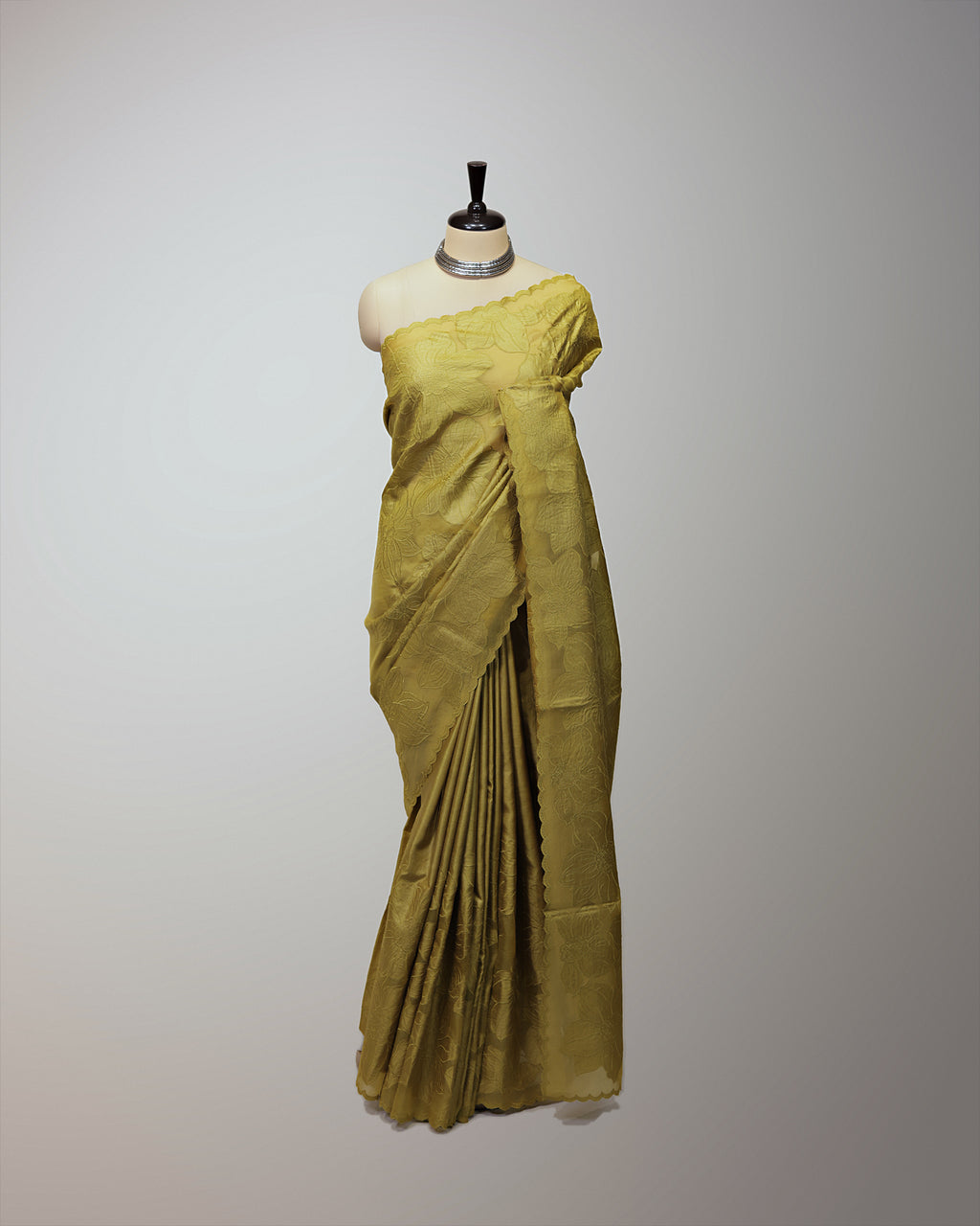 MUSTARD TUSSAR SILK SAREE