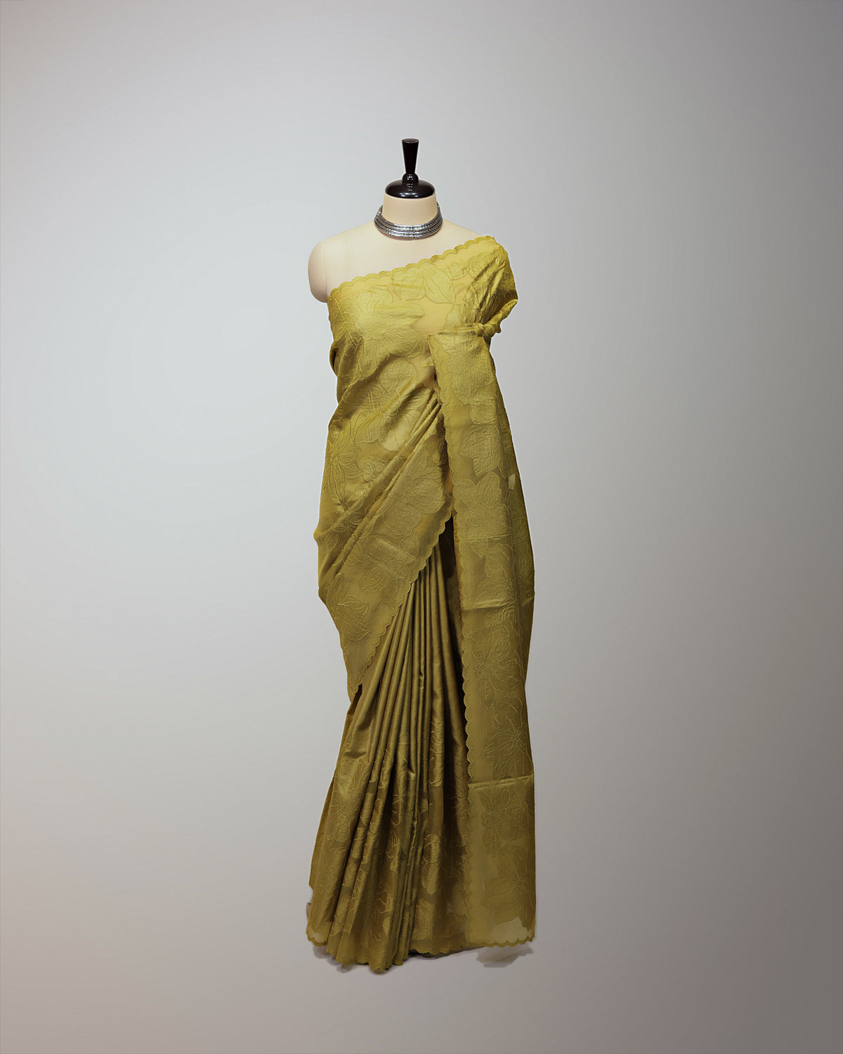 MUSTARD TUSSAR SILK SAREE