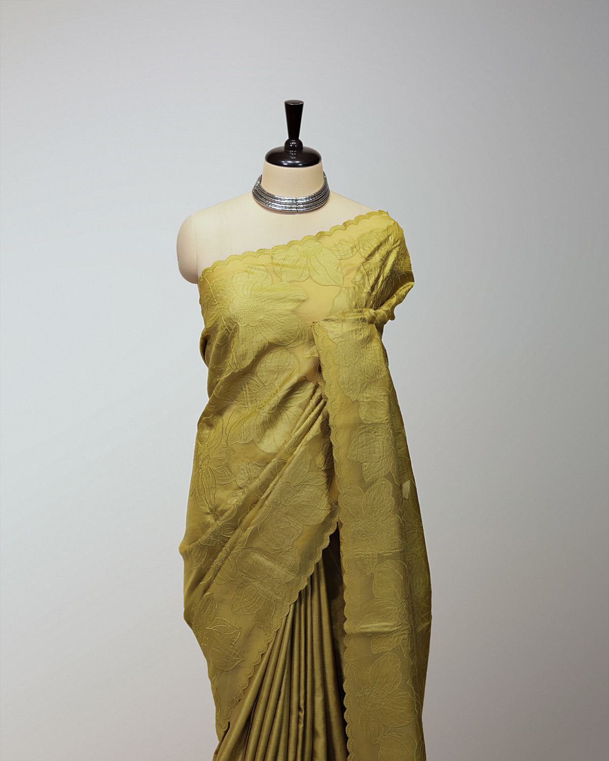 MUSTARD TUSSAR SILK SAREE