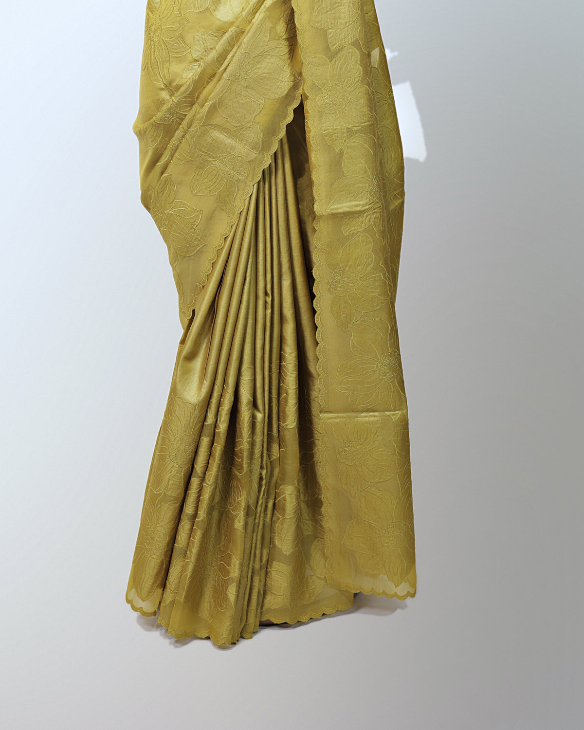 MUSTARD TUSSAR SILK SAREE