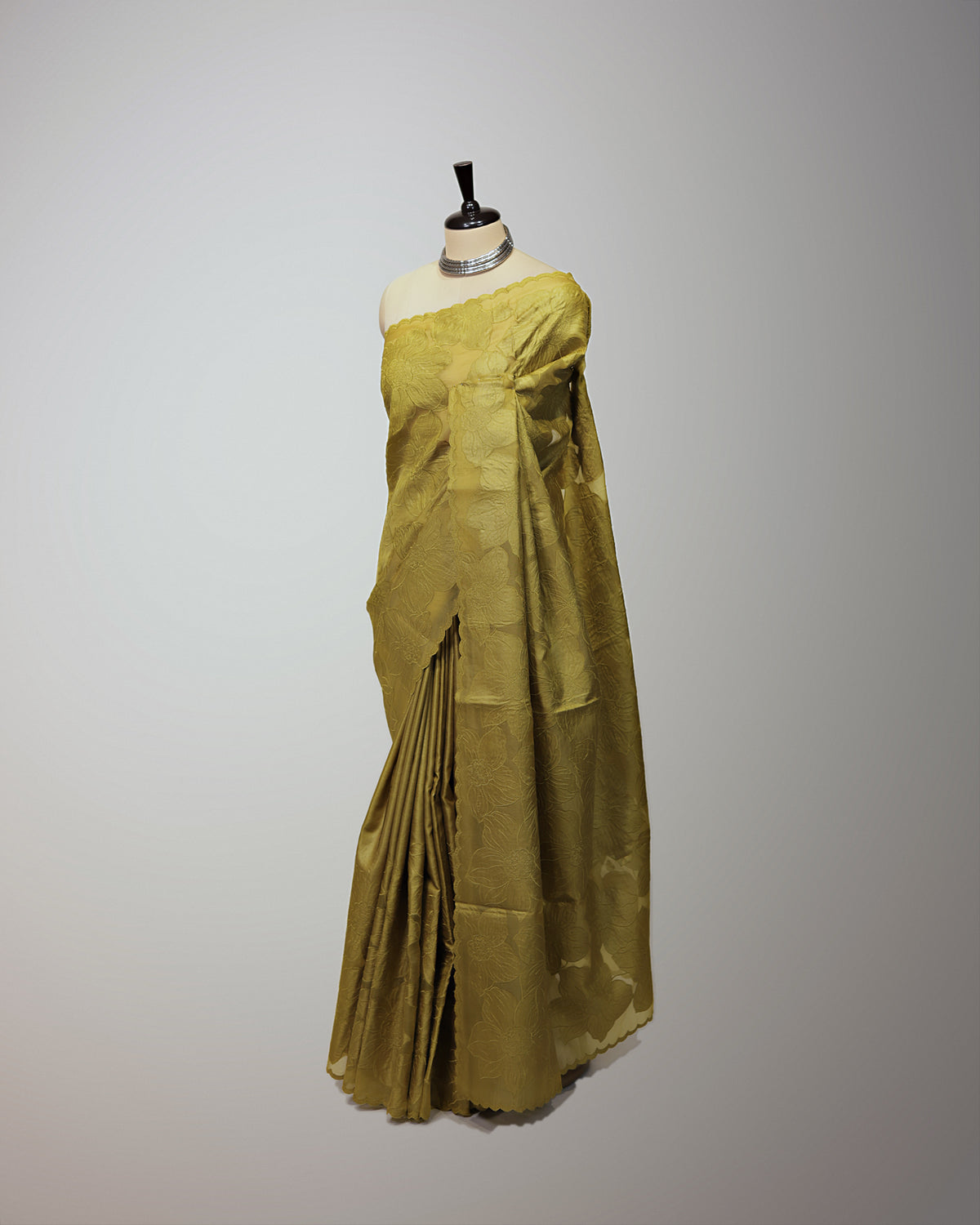 MUSTARD TUSSAR SILK SAREE
