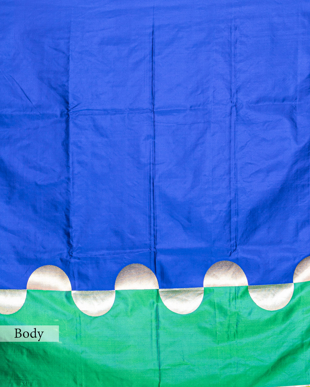 INDIGO MASHRU SILK SAREE WITH CONTRAST BORDER