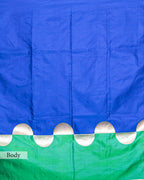 INDIGO MASHRU SILK SAREE WITH CONTRAST BORDER
