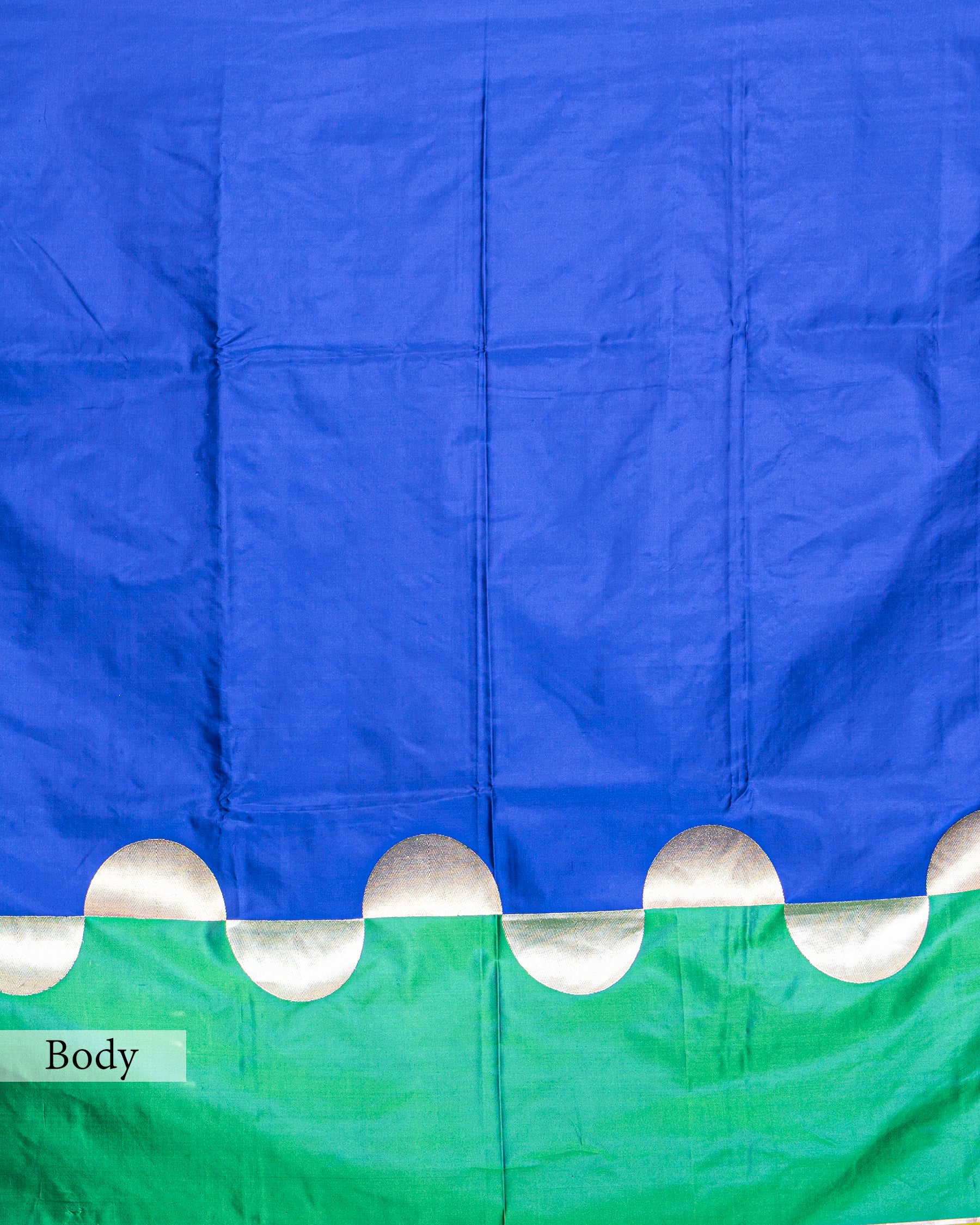 INDIGO MASHRU SILK SAREE WITH CONTRAST BORDER