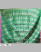 BOTTLE GREEN MASHRU SILK SAREE WITH CONTRAST BORDER