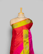 MASHRU SILK SAREE WITH CONTRAST BANARASI BORDER