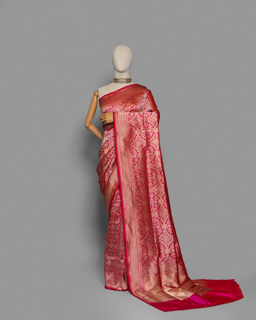 ROSE ZARI WOVEN BANARASI SILK SAREE