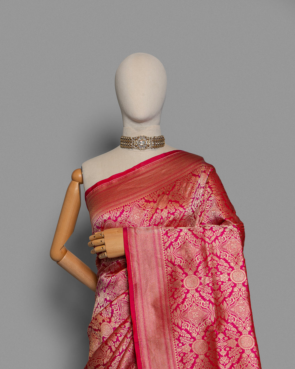 ROSE ZARI WOVEN BANARASI SILK SAREE