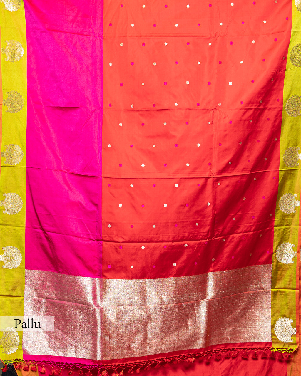 MASHRU SILK SAREE WITH CONTRAST BANARASI BORDER