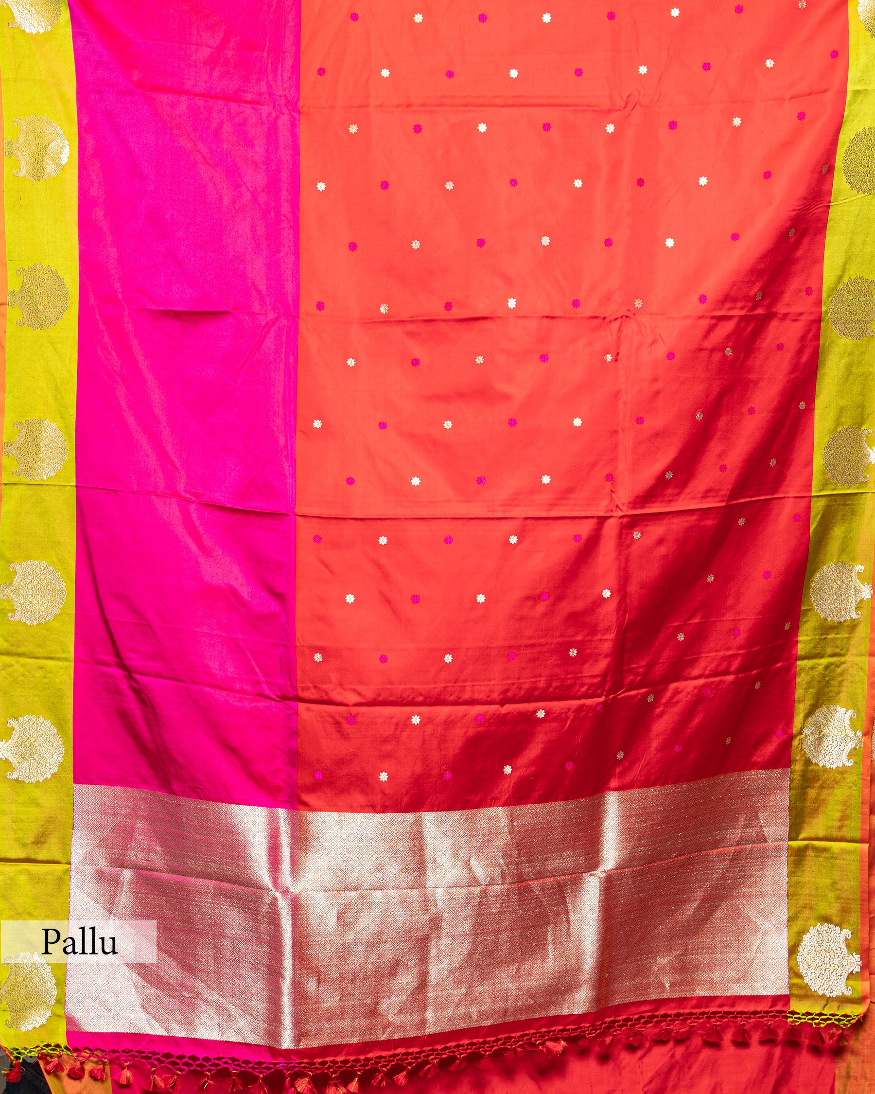 MASHRU SILK SAREE WITH CONTRAST BANARASI BORDER