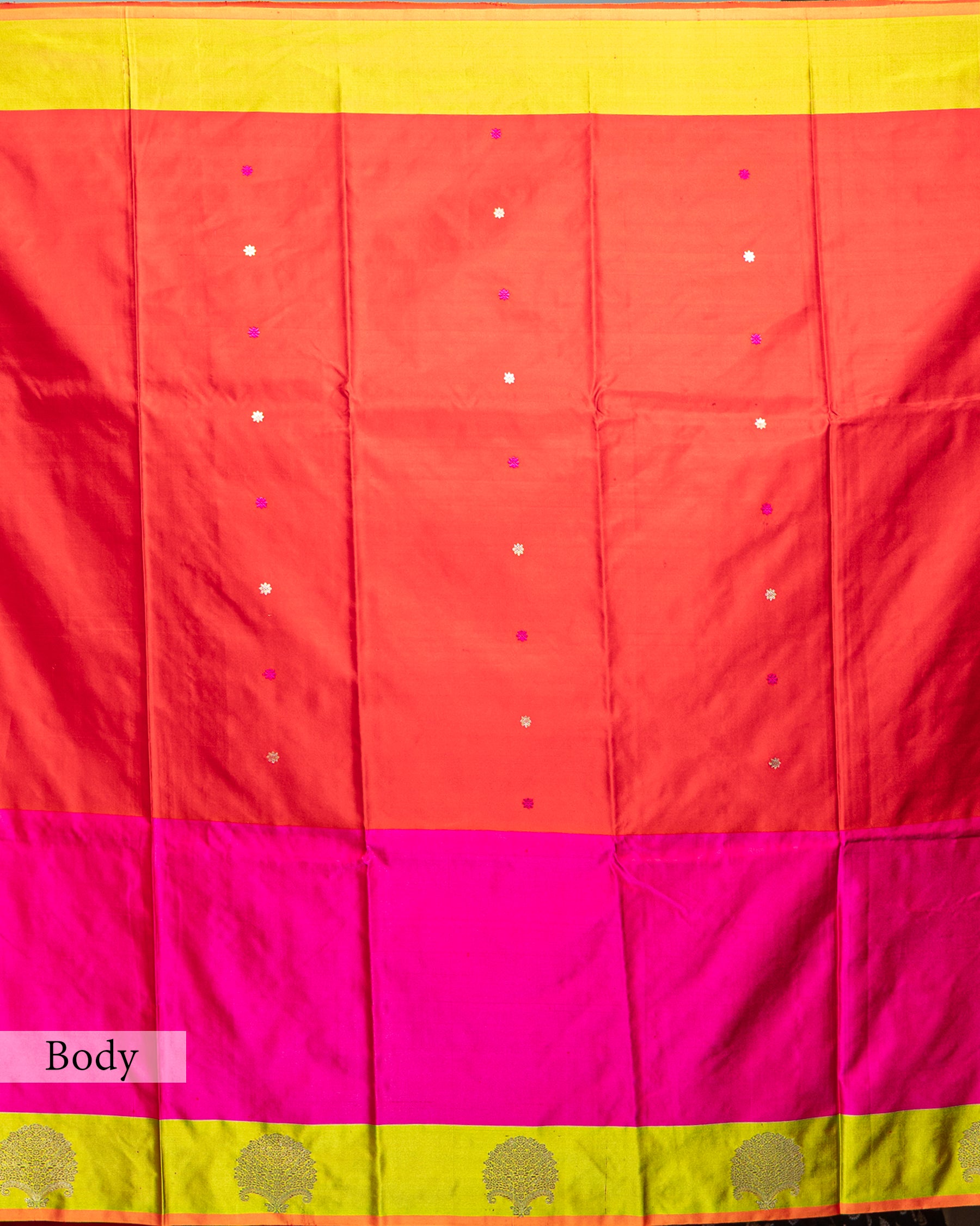 MASHRU SILK SAREE WITH CONTRAST BANARASI BORDER